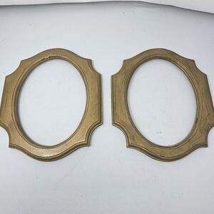 Vintage Gold Oval Wall Frames Set of 2 Hollywood Regency Syroco Homco Style